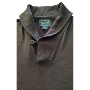 Woolrich Vintage Sweater Shawl Collar Pullover Long Sleeve Cotton Green Mens XXL